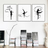 Triptych Modern Watercolor Abstract Ribbon Gymnastics Art Print Poster Beautiful Girl Room Wall Picture Canvas Paintin Home Deco