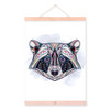 Modern Ancient African National Totem Animals Raccoon Head A4 Framed Canvas Painting Wall Art Prints Picture Poster Home Decor