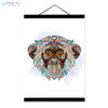 Modern Ancient African National Animals Monkey Face Totem A4 Big Framed Canvas Painting Wall Art Print Picture Poster Home Decor
