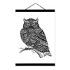 Modern Owl Black White Animals Bird Head Portrait Totem A4 Wooden Framed Canvas Painting Wall Art Print Picture Poster Home Deco