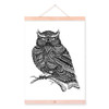 Modern Owl Black White Animals Bird Head Portrait Totem A4 Wooden Framed Canvas Painting Wall Art Print Picture Poster Home Deco