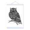 Modern Owl Black White Animals Bird Head Portrait Totem A4 Wooden Framed Canvas Painting Wall Art Print Picture Poster Home Deco