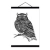 Modern Owl Black White Animals Bird Head Portrait Totem A4 Wooden Framed Canvas Painting Wall Art Print Picture Poster Home Deco