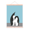 Nordic Kawaii Animal Penguin Family A4 Wooden Framed Poster Canvas Painting Modern Living Room Home Deco Wall Art Picture Scroll