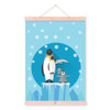 Nordic Kawaii Animal Penguin Family A4 Wooden Framed Poster Canvas Painting Modern Living Room Home Deco Wall Art Picture Scroll
