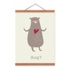 Cartoon Kawaii Animal Cute Bear Wooden Framed Canvas Painting Kids Baby Room Decor Nuresery Wall Art Print Picture Poster Hanger