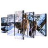 5 piece canvas art snow wolf ice HD print wall pictures for living room canvas painting nordic art home decor poster ny-6200