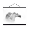 Black White Horse Posters Prints Nordic Style Home Decor Living Room Big Scroll Wall Art Pictures Wooden Framed Canvas Paintings