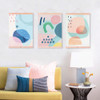 Noridc Abstract Color Geometric Shape Wooden Framed Hanger Poster Living Room Wall Art Picture Home Decor Canvas Painting Scroll