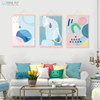 Noridc Abstract Color Geometric Shape Wooden Framed Hanger Poster Living Room Wall Art Picture Home Decor Canvas Painting Scroll