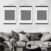 Black White Minimalist Geometric Wooden Framed Canvas Paintings Modern Nordic Home Decor Wall Art Print Pictures Poster Scroll