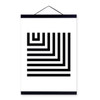 Black White Minimalist Geometric Wooden Framed Canvas Paintings Modern Nordic Home Decor Wall Art Print Pictures Poster Scroll