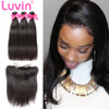 Luvin Straight Human Hair Bundles Remy Hair Extension 4 Bundles With Closure Brazilian Hair Weave 3 Bundles With Lace Frontal Luvin Straight Human Hair Bundles Remy Hair Extension 4 Bundles With Closure Brazilian Hair Weave 3 Bundles With Lace Frontal