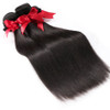 Luvin Brazilian Hair Weave 3 4 Bundles With Closure Straight 100% Virgin Human Hair 4x4 Lace Closure Bleached Knots