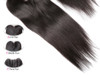 Luvin Brazilian Hair Weave 3 4 Bundles With Closure Straight 100% Virgin Human Hair 4x4 Lace Closure Bleached Knots