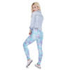 Women Elegant Legins Blue Leaves Color Printing Casual Legging Woman Fashion Leggings