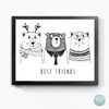 Cartoon Plants Canvas Art Print Poster, Best Friends Wall Pictures for Home Decoration, Giclee Wall Decor YT0047