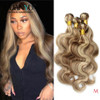 Blonde Hair Bundles with Highlights Brazilian Remy Ombre 613 Pink Red Blue Orange Piano Color Hair Weave 3 Bundles Human Hair