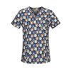 New Fresh Print Design Cotton Medical Scrub Tops Unisex Hospital Workwear Uniforms Short Sleeve Scrub Lab Clothes Nurse Uniform