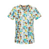 New Fresh Print Design Cotton Medical Scrub Tops Unisex Hospital Workwear Uniforms Short Sleeve Scrub Lab Clothes Nurse Uniform