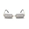 Retro Rhinestone Sunglasses Women Brand Designer Diamond Rimless Sun Glasses