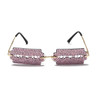 Retro Rhinestone Sunglasses Women Brand Designer Diamond Rimless Sun Glasses