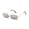 Retro Rhinestone Sunglasses Women Brand Designer Diamond Rimless Sun Glasses