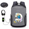 Japan anime Adventure Time USB Charge Anti Theft Backpack
