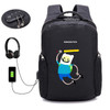 Japan anime Adventure Time USB Charge Anti Theft Backpack