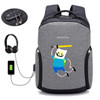 Japan anime Adventure Time USB Charge Anti Theft Backpack