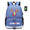 La Casa De Papel Salvador Dali Paper House canvas usb charging Backpack