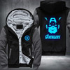 Captain America Luminous Fashion Thicken Zipper Men cardigan Sweatshirts
