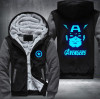 Captain America Luminous Fashion Thicken Zipper Men cardigan Sweatshirts