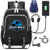 Jurassic World USB charging mochila students Backpack