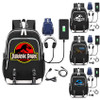 Jurassic World USB charging mochila students Backpack