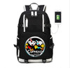 Teenager girl boys Cuphead Mugman USB Charge Backpack