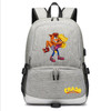 Teenagers Crash Bandicoot usb charging canvas Backpack