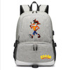 Teenagers Crash Bandicoot usb charging canvas Backpack