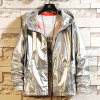 Men Spring and Autumn Outwear Fashion Reflective Mens Silver Jacket