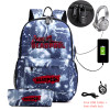 DEADPOOL USB Anti-theft lock Backpacks with pen bag