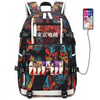 Anime Tokyo Ghoul Backpack USB Port Rucksack Bag Snake Pattern