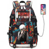 Anime Tokyo Ghoul Backpack USB Port Rucksack Bag Snake Pattern