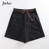 All-match 4 Solid Color Sashes Casual Women Shorts A-line High Waist Slim Summer Shorts Feminino Chic S-XXL