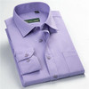 Classic twill business men's shirts long sleeve turndown collar plus size 5xl dress shirt