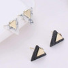 Minimalist Geometric Triangle Marble Stud Earring Minimalist Geometric Triangle Marble Stud Earring