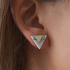 Minimalist Geometric Triangle Marble Stud Earring Minimalist Geometric Triangle Marble Stud Earring