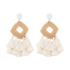 Bohemian Tassel Rattan Handmade Bamboo Drop Earrings