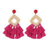 Bohemian Tassel Rattan Handmade Bamboo Drop Earrings