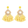 Bohemian Tassel Rattan Handmade Bamboo Drop Earrings