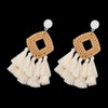 Bohemian Tassel Rattan Handmade Bamboo Drop Earrings